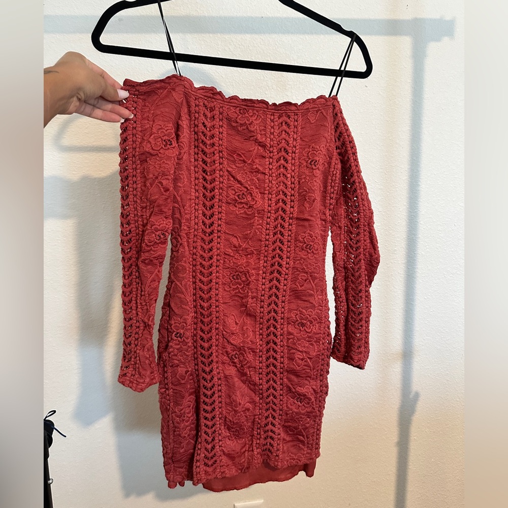 Windsor Strapless Red Lace Dress